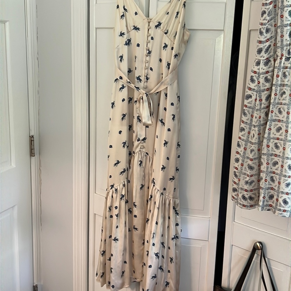 Cami NYC silk midi dress with button detail